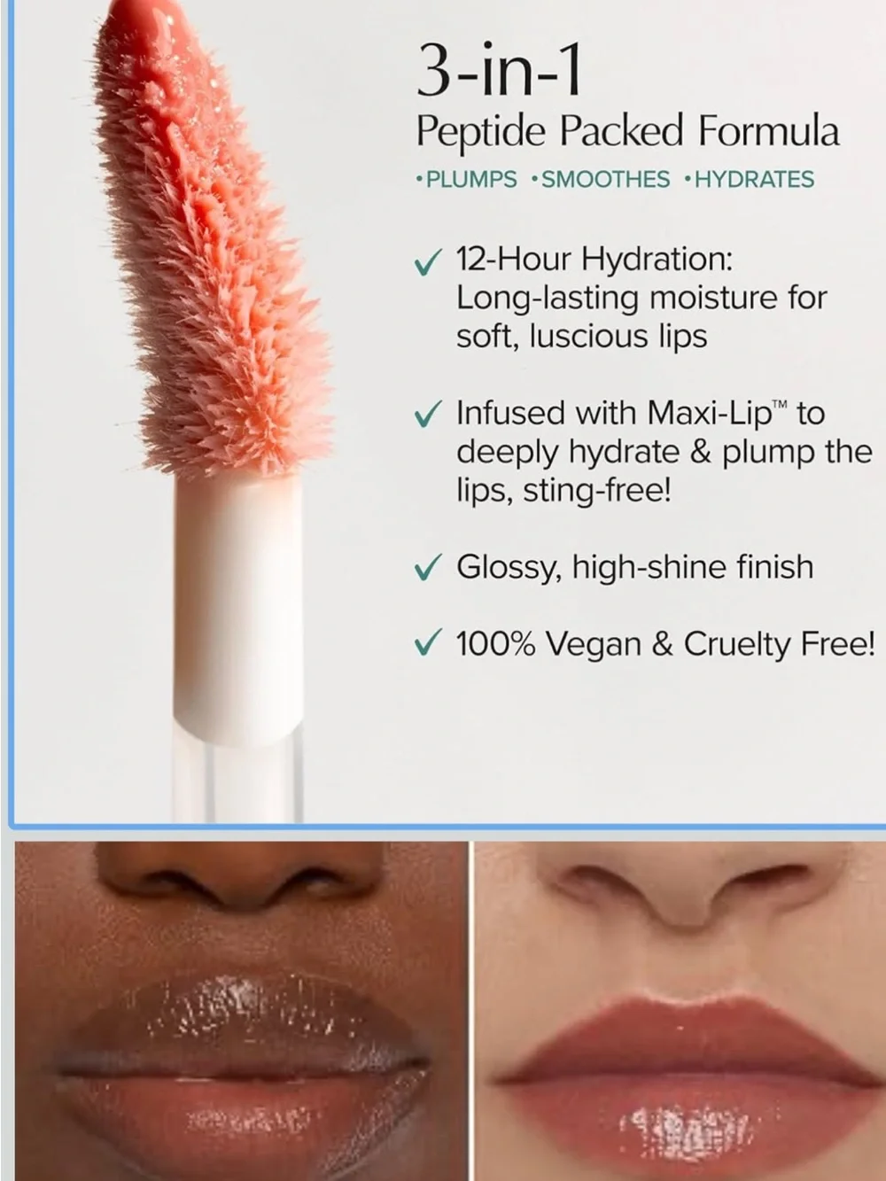 NWT Thrive Causemetics Sheer Strength Lip Plumping Peptide Gloss - Kackie